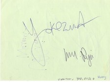 Pagina album firmata Yokozuna, Mr. Fuji, Ultimate Warrior WWF epoca 4x5 WWE JSA LOA