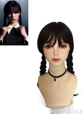 Parrucca Mercoledi Famiglia Addams Parrucca Carnevale Mercoledi Bambina Adulta