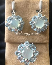 Parure Orecchini E Anello Acquamarina