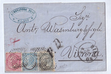 1 Ottobre 1866 III guerra d'indipendenza lettera tricolore da Milano a Vienna