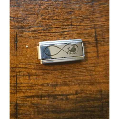 Infinity whale love - charm, link