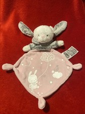?? Doudou Ours Capuche Gris Mouchoir Rose Blanc Phosphorescent  MOTS D’ENFANTS