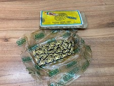 NOS Regina Catena Serie Oro 112 Catena Bici Corsa Oro Nuova Nuova Nuova con scatola Colnago ecc.