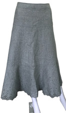 Gonna Max Mara Weekend grigia in lana a vita bassa con ritagli | UK 16 L | Y2K vintage