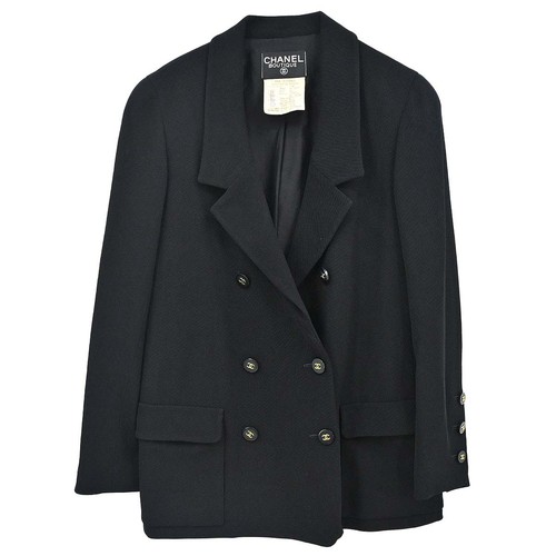 Giacca doppiopetto chanel nera - giacca,