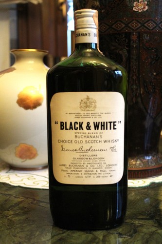 Whisky black white flaske - black,