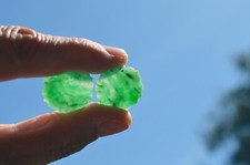 Old Stock Green Jadeite Jade Carved "Long Life" earring stones