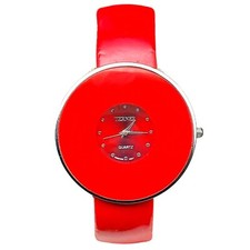 Splendido Orologio Donna Terner ROSSO Analogico Quarzo con Bracciale Argento -Nuovo B