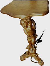 COLONNA SCULTURA PORTA VASO PORTA BUSTO DORATA EPOCA 1900/50 H 78 P 29 L 49