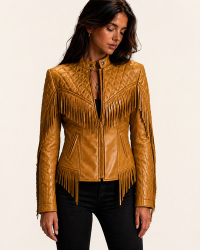 Giacca donna pelle - , senape