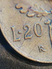 20 Lire 1957 barretta obliqua