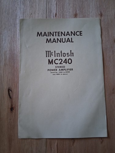 Mcintosh mc240 manuale - mcintosh,
