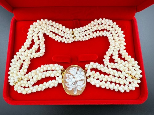 Collana corallo pelle di - collana,