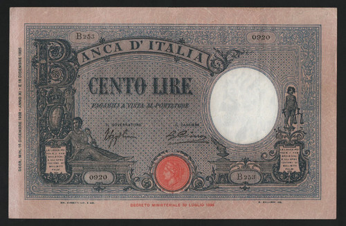 100 lire azzurrino - 100,