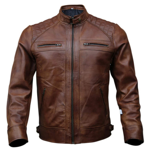 Giacca pelle moto biker stile
