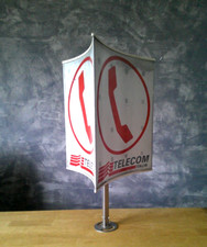 INSEGNA VINTAGE CABINA TELEFONICA TELECOM   VINTAGE TELECOM TELEPHONE BOOTH SIGN