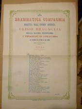 ALLA DRAMMATICA COMPAGNIA DIRETTA DA ULISSE BRAGAGLIA Teatro Comacchio 1865