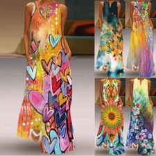 Boho Abito Lungo Da Donna Con