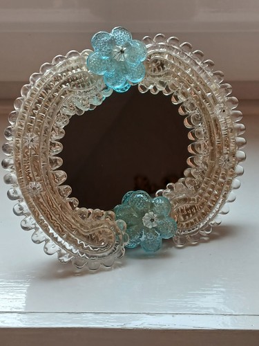 Specchio floreale blu - specchio,