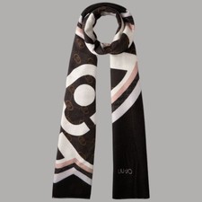 Liu Jo stola nera sciarpa con logo mis. 70X180 art. 2F5082T0300