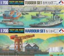 Tamiya 31509+31510 kit modellino linea d'acqua scala 1/700 set rimorchiatore e porto