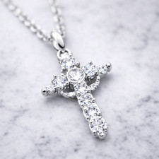 Collana Croce Donna Zirconi