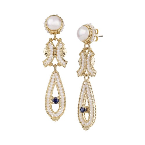 Orecchini oro con perla - orecchini, in