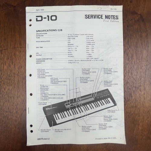 Banconote servizio roland 10 - servizio, d-10