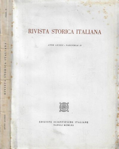 Rivista storica italiana - italiana, anno