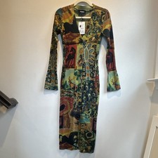 Abito midi patchwork a costine