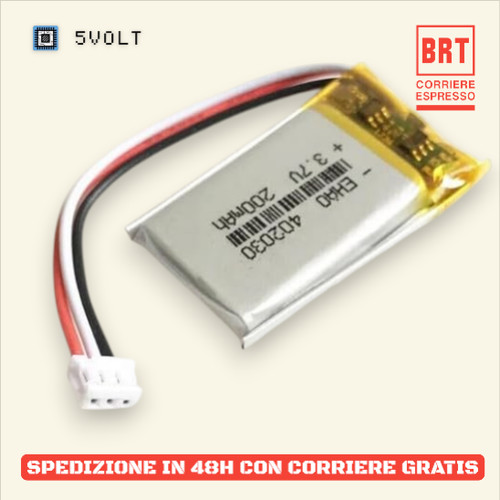 Batteria 402030 200mah - batteria, 3.7v