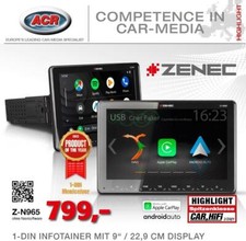 ZENEC Z-N965 Autoradio 1 Din
