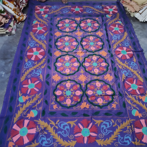 Tappeto cotone viola floreale