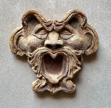 Maschera da muro in terracotta - Leone - Scultura unica fatta a mano
