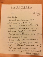 Lettera autografa di Celso Salvini
