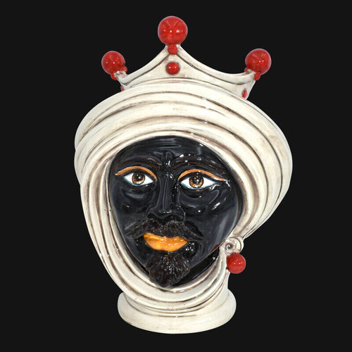 Vaso testa moro ceramica - vaso, di