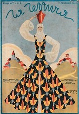 STAMPA 1926 SERGIO TOFANO COPERTINA D'AUTORE DONNA ANFORA ABITO DECO' ABRUZZO