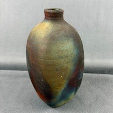 Vaso ceramica Weinberg Roku unico smalto iridescente metà secolo studio d'arte moderna