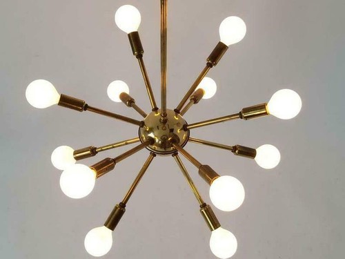 Lampadario sputnik ottone - lampadario,