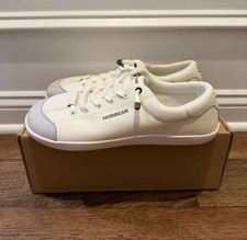 Scarpe HOBIBEAR a piedi nudi minimaliste in tela unisex bianche nuove con scatola taglia 10/43