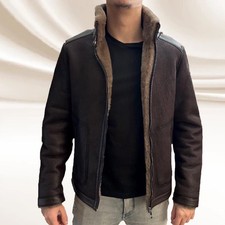 Giacca shearling pelle marrone