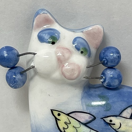 Spilla gatto ceramica
