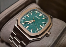 Quadrante automatico Maen Manhattan 40 pietra di giada verde. Raro orologio limitato
