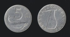 5 LIRE 1952 DELFINO E TIMONE -