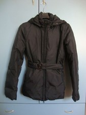 piumino nero vera piuma d'oca Benetton con cappuccio taglia S