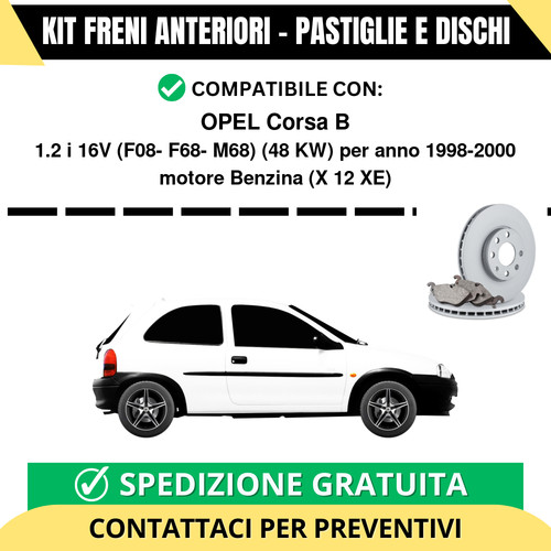 Kit freni anteriori opel corsa - kit,