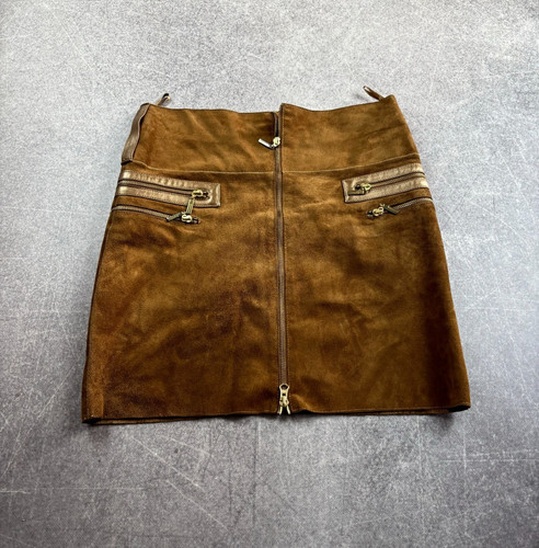 Minigonna marrone scamosciata