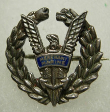 WW2 *USMM* Logo In Sterling Wreath Badge - Merchant Marine - Odd Small Size   PB