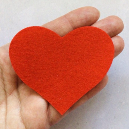 Large felt hearts die cut - large, hearts,