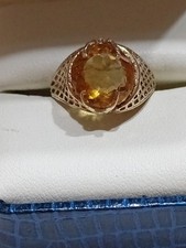 Anello Oro Giallo Topazio Naturale Autentico,Oro 375/1000 Misura Mm 17/17,50 